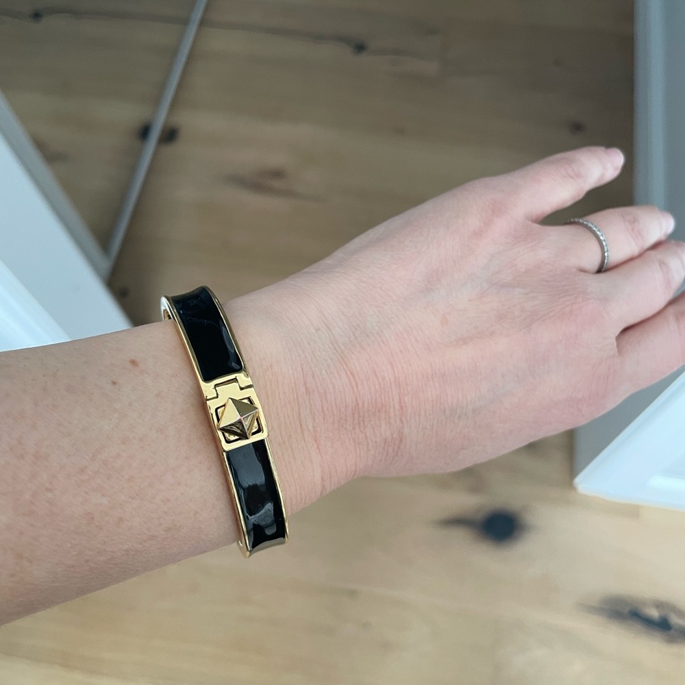 Kate Spade turn lock pyramid bangle bracelet